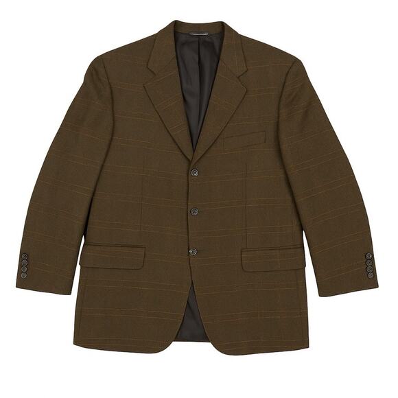 Jack Victor Montreal Brown Wool Cashmere Houndstooth 2 Button Blazer SZ 46L Coat - Picture 2 of 13